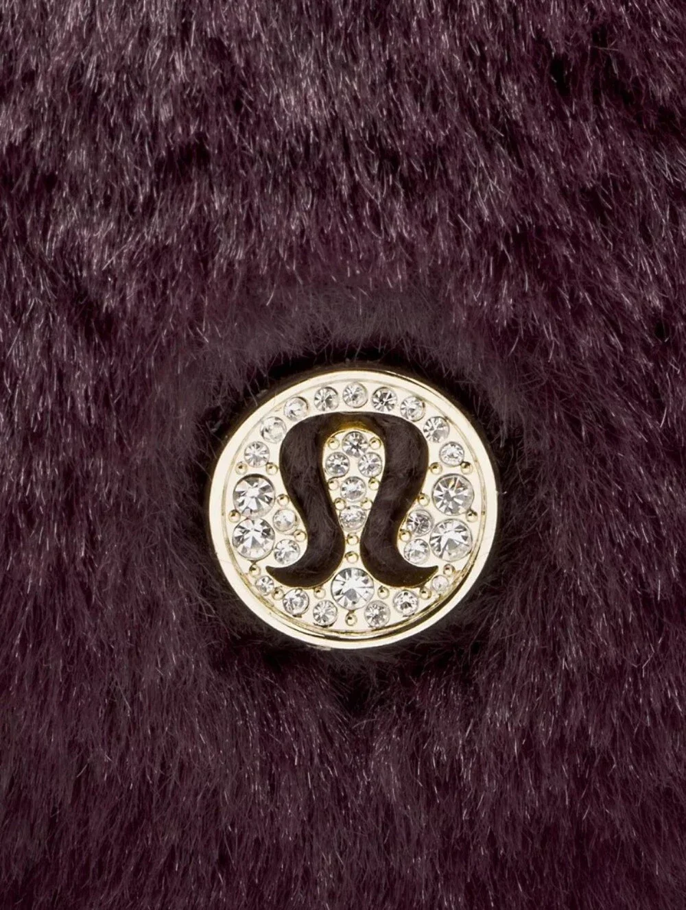 Lululemon Plush Fleece Large 2L Crossbody Bag Black Plum & Gold Metal Hardware - Picture 4 of 8